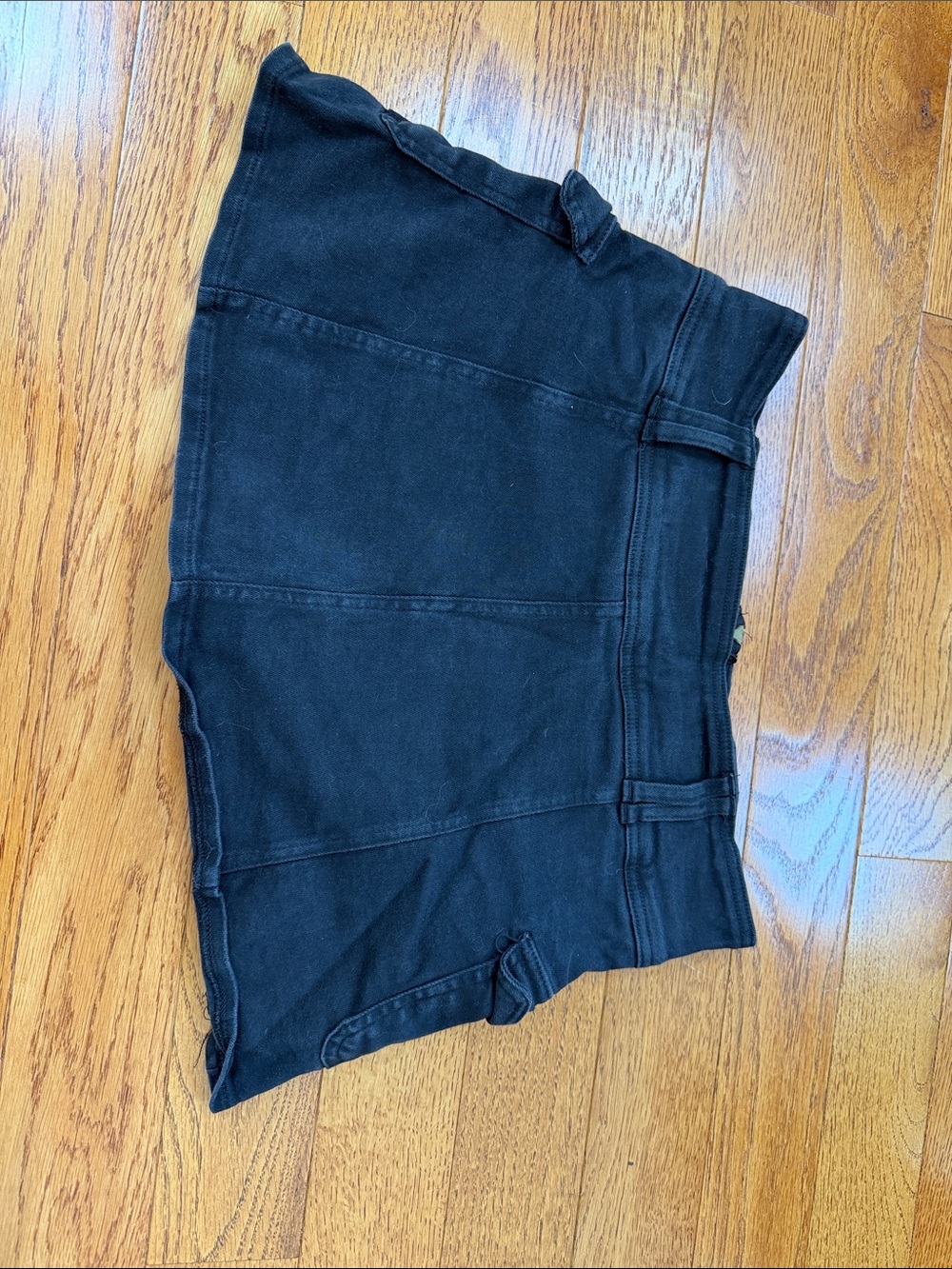 Black Mini Skirt with Panel Stitching